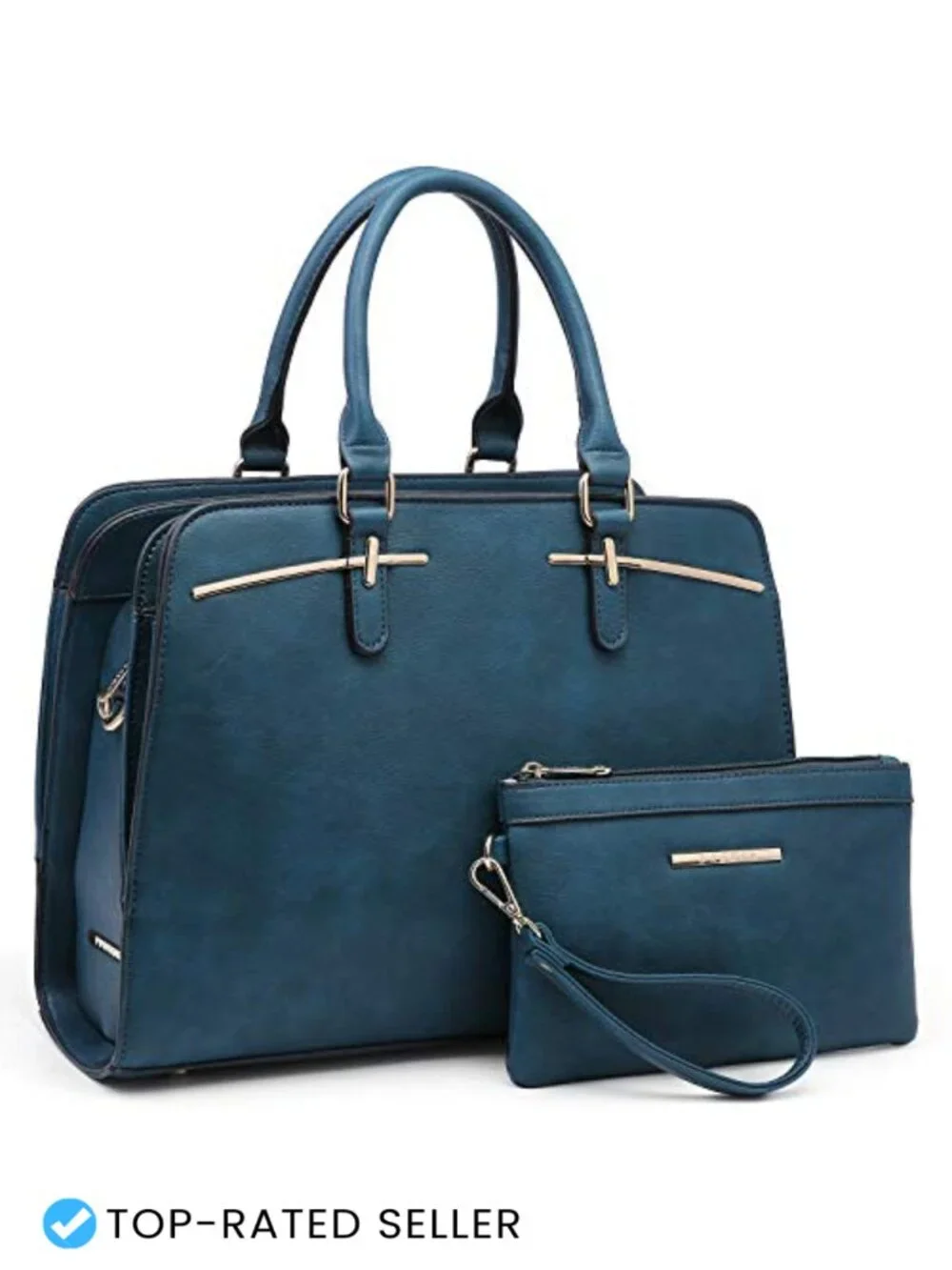 Women Satchel Tote Shoulder Bag Hobo Purse Set 2pcs Vegan Leather with 3